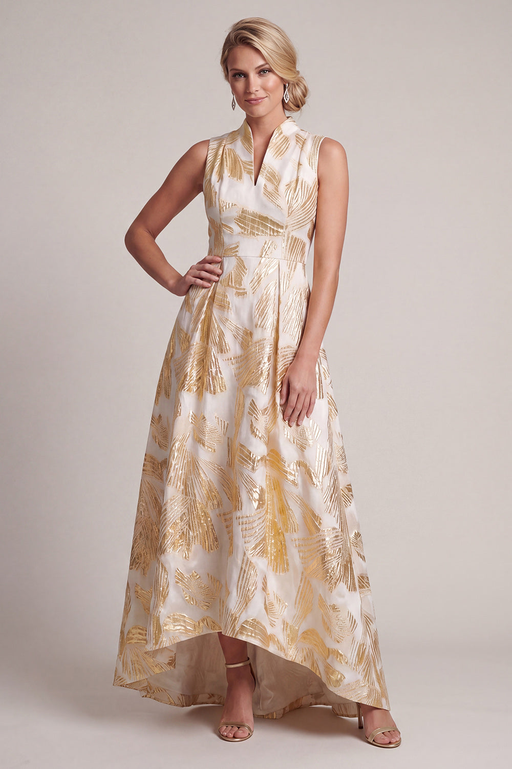 ZAPAKA Women Champagne Mother Of the Bride Dress V Neck High Low ...