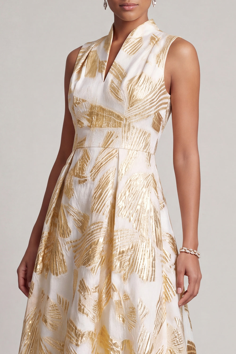 ZAPAKA Women Champagne Mother Of the Bride Dress V Neck High Low ...