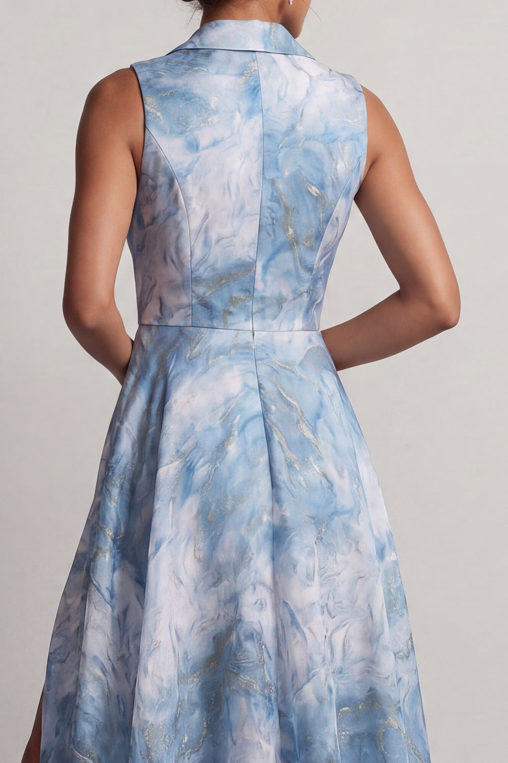 ZAPAKA Women Lake Blue Mother Of the Bride Dress with Slit Notched ...