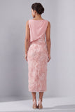 Blush Bateau Neck Sheath Sequin Midi Mother Of the Bride Dress