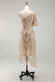 Saprkly Champagne Sequin Sheath Mother of the Bride Dress