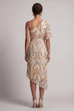 Saprkly Champagne Sequin Sheath Mother of the Bride Dress