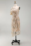 Saprkly Champagne Sequin Sheath Mother of the Bride Dress