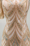 Saprkly Champagne Sequin Sheath Mother of the Bride Dress
