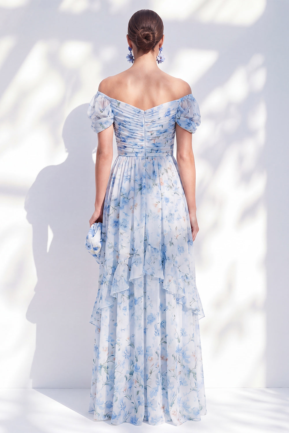Zapaka Women Blue A-Line Mother Of the Bride Dress Off the Shoulder ...