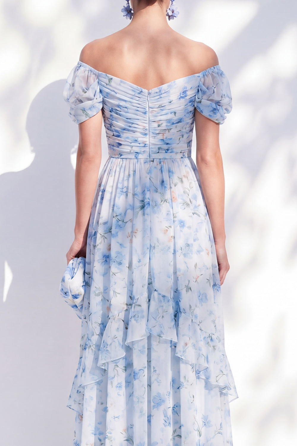 Zapaka Women Blue A-Line Mother Of the Bride Dress Off the Shoulder ...