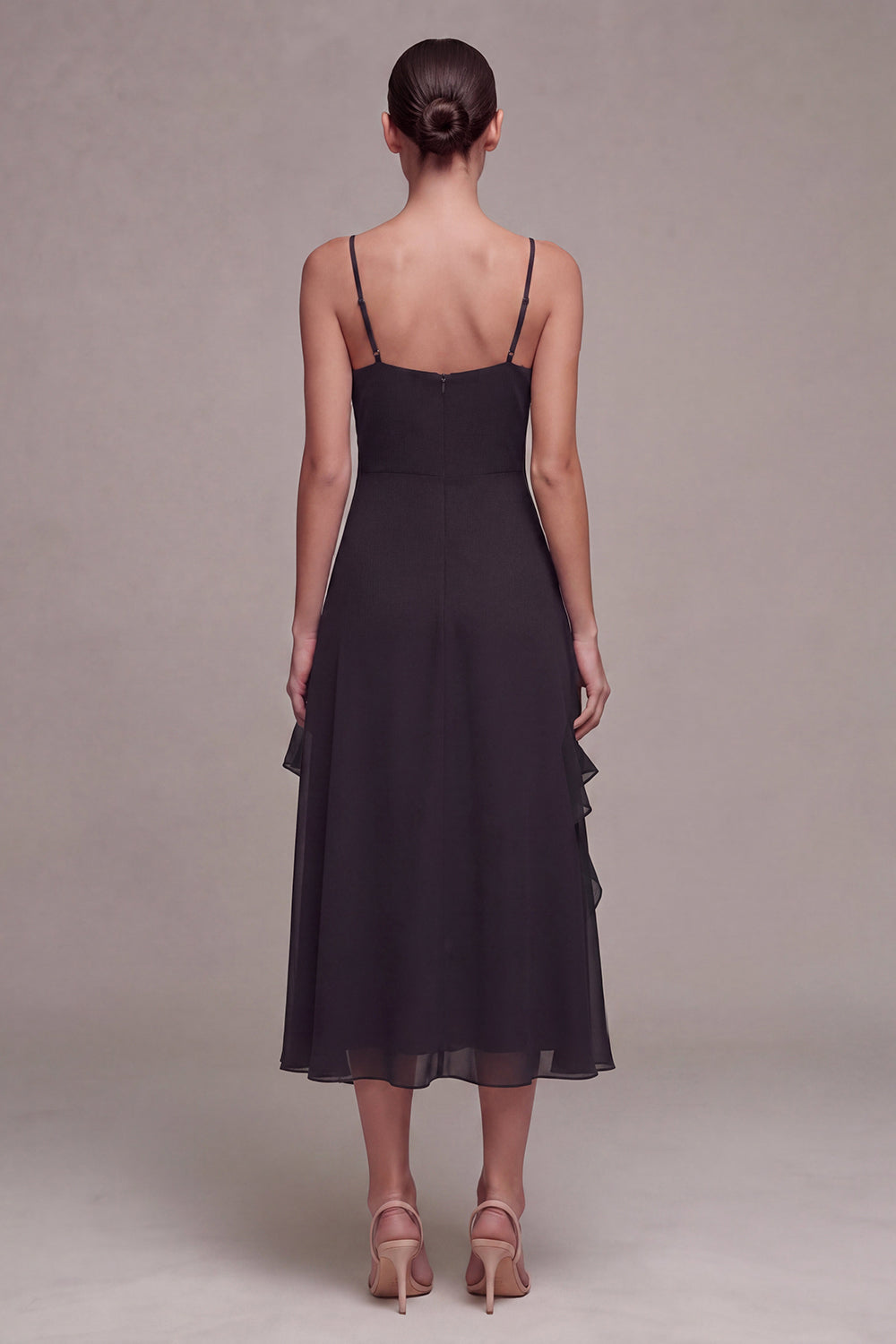 black tie chiffon dress Berylove Women Chiffon Black Tie Dress with Ruffles Off The Shoulder A Line Long Formal Dress, Black / US6