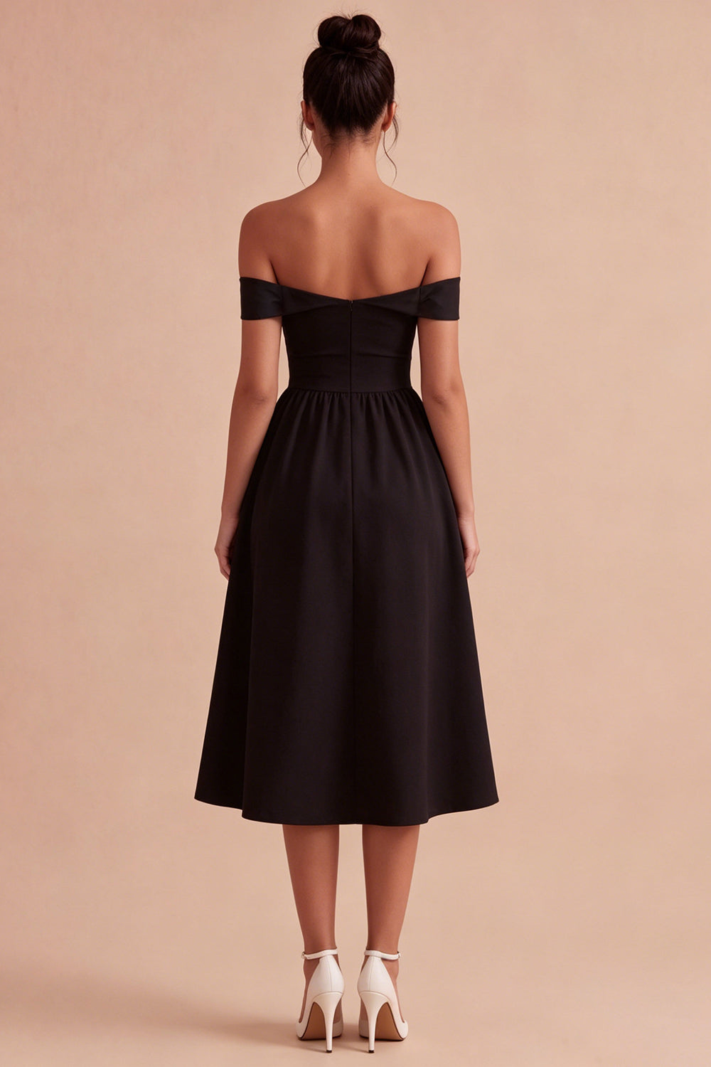 Zapakasa Women Black Formal Dress Keyhole A Line Off the Shoulder Satin Little Black Dress ZAPAKA Zapakasa Women Black Formal Dress Keyhole A Line Off the Shoulder Satin Little Black Dress ZAPAKA