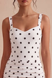 Black And White Polka Dots Bodycon Graduation Dress