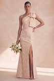 One Shoulder Floral Sage Mermaid Bridesmaid Dress