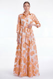 Champagne A-Line Jacquard Long Mother Of the Bride Dress with Belt