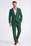 2 Piece Beige Single Breasted Peak Lapel Men's Suits