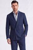Beige Peak Lapel Double Breasted 2 Piece Men's Suits