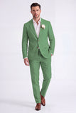 Light Khaki 2 Piece Peak Lapel Single Breasted Men Formal Suits