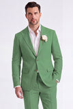 Light Khaki 2 Piece Peak Lapel Single Breasted Men Formal Suits