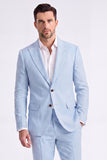 Light Khaki 2 Piece Peak Lapel Single Breasted Men Formal Suits