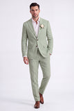 Light Khaki 2 Piece Peak Lapel Single Breasted Men Formal Suits