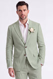 Light Khaki 2 Piece Peak Lapel Single Breasted Men Formal Suits