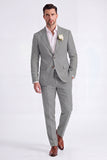 Light Khaki 2 Piece Peak Lapel Single Breasted Men Formal Suits