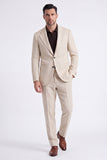 Light Khaki 2 Piece Notched Lapel Single Breasted Men Formal Suits