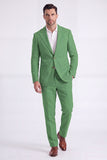 Light Khaki 2 Piece Notched Lapel Single Breasted Men Formal Suits
