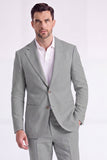 Light Khaki 2 Piece Notched Lapel Single Breasted Men Formal Suits