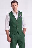 Light Khaki 2 Piece V-Neck Single Breasted Men Formal Suits