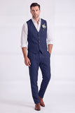 Light Khaki 2 Piece V-Neck Single Breasted Men Formal Suits