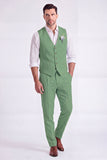 Light Khaki 2 Piece V-Neck Single Breasted Men Formal Suits
