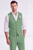 Light Khaki 2 Piece V-Neck Single Breasted Men Formal Suits