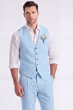 Light Khaki 2 Piece V-Neck Single Breasted Men Formal Suits