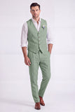 Light Khaki 2 Piece V-Neck Single Breasted Men Formal Suits