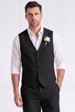 Light Khaki 2 Piece V-Neck Single Breasted Men Short Formal Suits