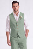 Light Khaki 2 Piece V-Neck Single Breasted Men Short Formal Suits