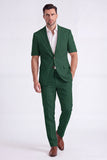 Beige 2 Piece Peak Lapel Single Breasted Men Suits