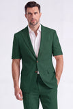 Beige 2 Piece Peak Lapel Single Breasted Men Suits