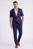 Beige 2 Piece Peak Lapel Single Breasted Men Suits
