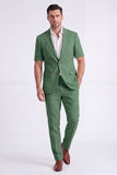 Beige 2 Piece Peak Lapel Single Breasted Men Suits