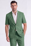 Beige 2 Piece Peak Lapel Single Breasted Men Suits