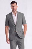Beige 2 Piece Peak Lapel Single Breasted Men Suits