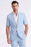 Beige 2 Piece Peak Lapel Single Breasted Men Suits