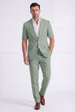 Beige 2 Piece Peak Lapel Single Breasted Men Suits
