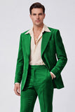 Black Peak Lapel Long Sleeves Single Breasted Men Suits
