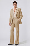 Black Peak Lapel Long Sleeves Single Breasted Men Suits