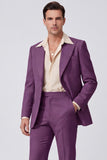 Black Peak Lapel Long Sleeves Single Breasted Men Suits