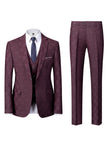 Navy Printed 3 Piece Notched Lapel Prom Suits