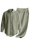 Light Blue 2-Piece Linen Men's Co-Ord Set