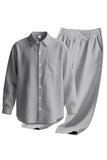 Light Blue 2-Piece Linen Men's Co-Ord Set