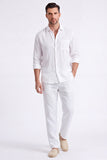 Light Blue 2-Piece Linen Men's Co-Ord Set
