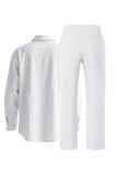 Light Blue 2-Piece Linen Men's Co-Ord Set